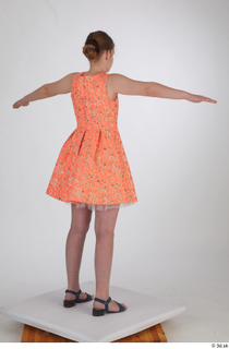  Selin drape dressed orange short dress standing t poses whole body 0006.jpg